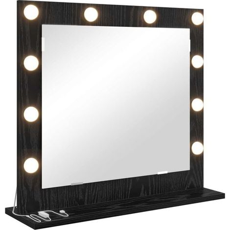Miroir de coiffeuse rectangulaire, chêne noir, 60 x 55 x 18 cm (1/5)