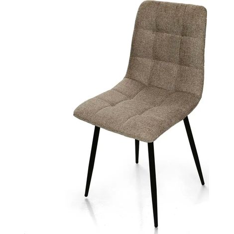 Set de 4 sillas tapizadas marrón 44x55x88