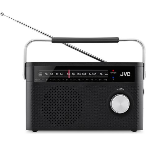 Radio portátil JVC RA-E315B FM Bluetooth 2 W funciona con pilas, color negro (1/5)