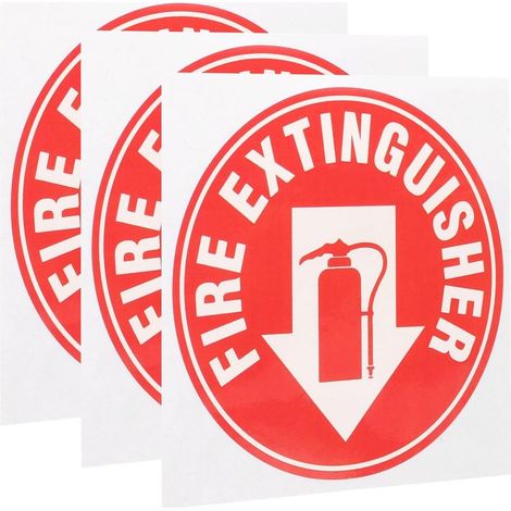 Autocollant D’extincteur Rond Pet 3 Pièces pour Sécurité Incendie Autocollant « Extincteur à L’intérieur », Adhésif Facile à Poser, Bureau et Maison (1/5)