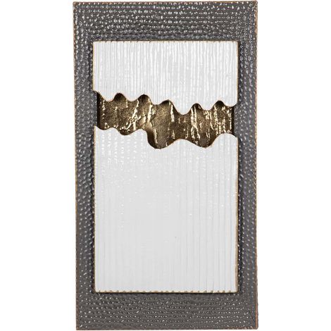 Weißgraues Metall-Wandornament 50X6X90 cm (1/5)
