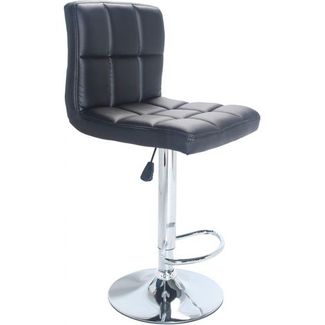 Sgabello da interno bar regolabile in altezza con struttura in acciaio e seduta in ecopelle Twenty -  Black