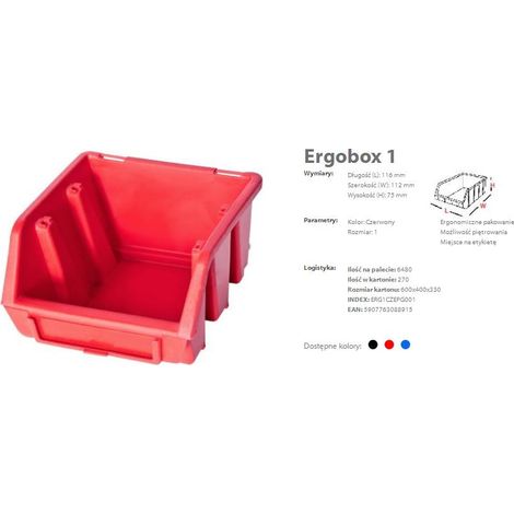 PATROL ERGOBOX 1 CZERWONY 116 x 112 x 75