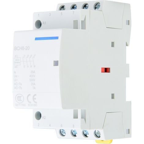 Wechselstromschütz 4P 20A 2NO+2NC für den Hausgebrauch, DIN-Schienenmontage (220V-230V) (1/5)