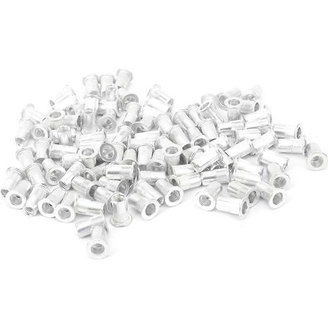 100 Stück Zugnietmuttern aus Aluminium, Flachkopf, vertikal, Hardwarezubehör WJ‑30045M5