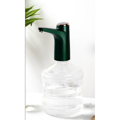Pompe à bouteille d'eau, distributeur d'eau électrique, chargement USB, automatique, pompe à eau potable, pompe de 5 gallons pour la maison, le camping, le bureau, la cuisine, l'école avec，Vert tuyaux