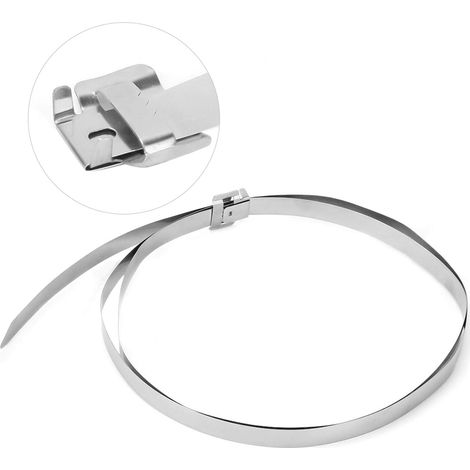 Sangles de serre-câbles, serre-câbles en acier inoxydable, fil de câble industriel pour câbles d'ingénierie électrique 10 mm 1 m (1/5)