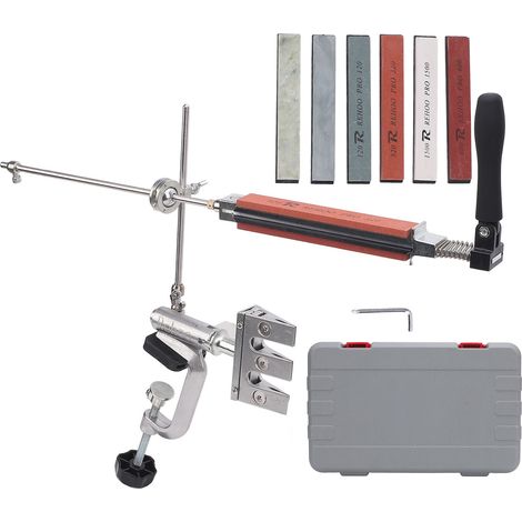 Kit d'affûtage pour couteaux, réversible à 360°, 6 pierres à aiguiser, kit d'affûtage multifonctionnel pour cuisiniers (1/5)