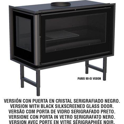 BRICOSOL ESTUFA DE LEÑA INSERTABLE BRONPI MODELO PARIS-90- CRISTAL IZQUIERDO VISION (1/5)