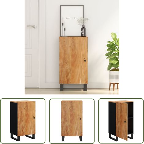The Living Store Sideboard mit Tür 40x31x75 cm Massivholz Akazie - Schreibtisch - Wohnzimmermöbel - Akzentmöbel - Holz Sideboard - Holzschränkchen (1/5)