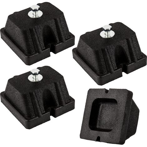 4 Pieces Air Conditioner Floor Console Rubber Damping Pedestal Feet Anti-Vibration Feet for Outdoor Appliances 9000-60000 BTU Load Capacity 400kg 120mm 120mm 67 400kg Load, 120mm x 120mm x 65mm (1/5)