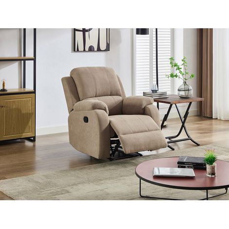 Fauteuil relax en microfibre taupe BRODY (1/4)