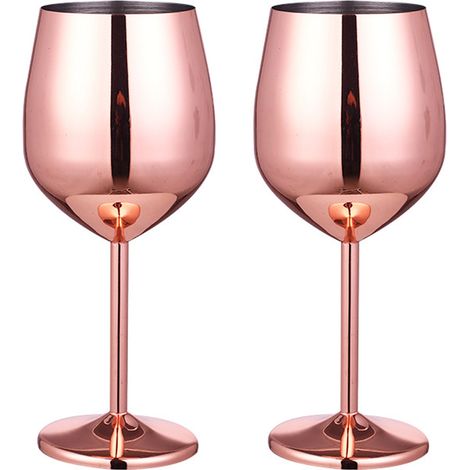 Verre À Vin - Acier Inoxydable 18/10 - Résistant Et Sans BPA - Pour Extérieur Piscine Camping Pique-Nique - Lot De 2 (1/5)
