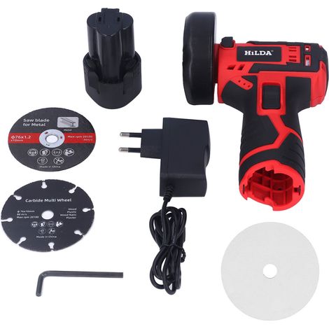 Meuleuse d'angle compacte 12 000 tr/min, machine de polissage, outil de meulage d'angle 12 V avec adaptateur UE 100-240 V (1/5)