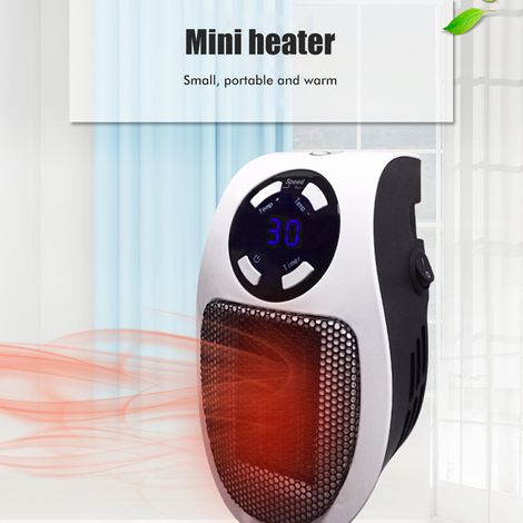 Mini chauffage d'appoint électrique, petit chauffage d'appoint portable, ventilateur pour bureau ou chambre, usage intérieur. (1/5)