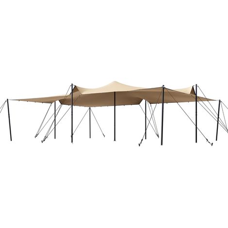 TOOLPORT Stretchzelt 6x8m wasserdichte Polyesterplane mit Stahlpfosten Set für flexible Outdoor Events (1/5)