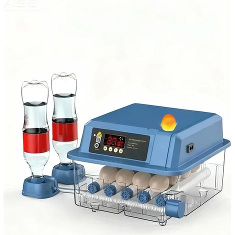 Couveuse Oeuf Automatique, Incubateur Oeuf Automatique avec Contrôle Température/Humidité, Retournement Auto,Éclairage Intégré, Double Alimentation pour Poulets, Canards, Cailles, Oies (15 Oeuf)