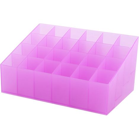 Présentoir à rouge à lèvres à 24 compartiments, boîte de rangement pour maquillage et cosmétiques (violet) (1/5)