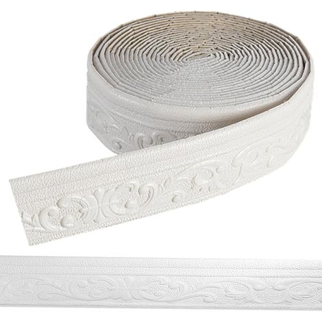 Frise Murale Adhesive - 10 m x 7,8 cm - Moulure Decorative Blanche - Protection Coin Et Angle - Salon Chambre Couloir (1/5)