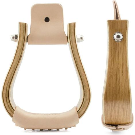 Supports en bois de l'Ouest avec plateformes recouvertes de cuir