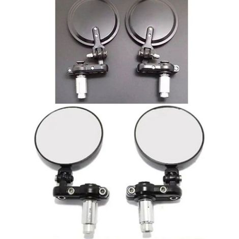 Shipenophy Rétroviseurs latéraux de moto Rétroviseur de moto rond et pliable, 2 pièces, extrémité de la barre auto caravane (1/5)