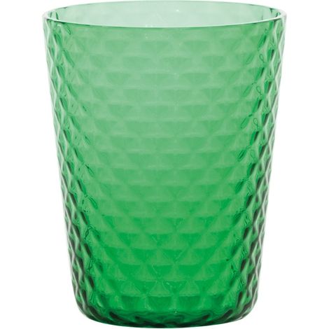 Zafferano Set 6 Bicchieri Tumbler Collezione Isolano in vetro soffiato a mano color verde con lavorazione effetto diamantato, alta qualità artigianale (1/3)