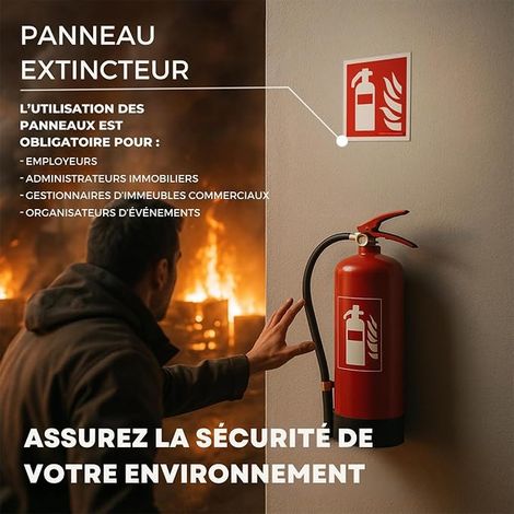 Panneau Extincteur 15x15cm Adhésif, Photoluminescent (1/3)