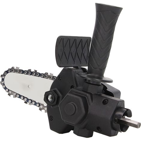 Support de tronçonneuse électrique avec poignée en ABS noir, adaptateur pour tronçonneuse sans fil avec chaîne métallique pour le travail du bois (1/5)