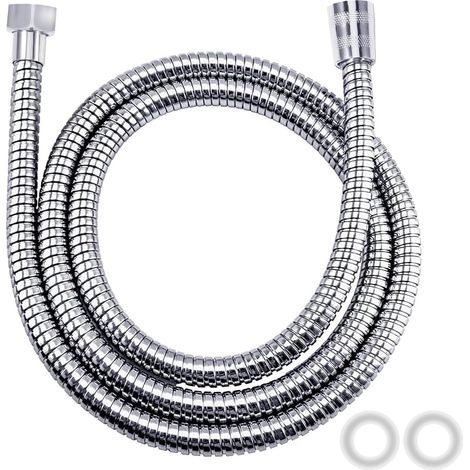1 - Flexible De Douche - Tuyau De Douche - Acier Inoxydable Anti-Torsion Résistant Haute Température Pour Salle De Bain Chromé 150cm (1/5)
