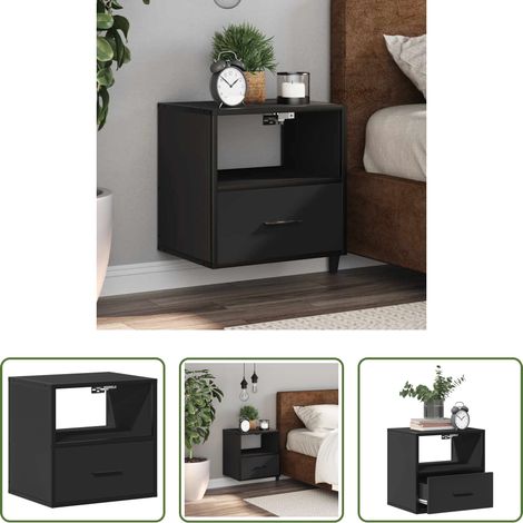 Wandmontage - Wand-Nachttisch Schwarz 40x31x39,5 cm (1/5)