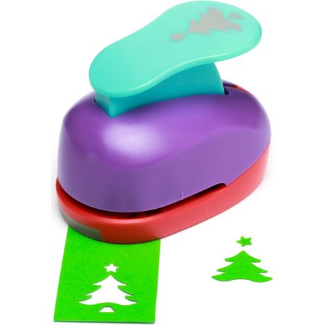 Dekorativer Stanzer 2,5 cm 25 mm Weihnachtsbaum mit Stern (1/3)