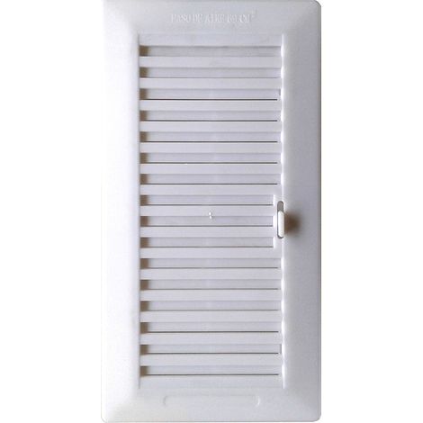 EDM – Grille d'aération réglable 13.3x26cm – Encastrable en ABS blanc – Cadre de fixation inclus – Pour ventilation pièces d'eau (1/2)