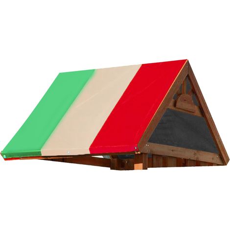 Auvent de jardin extérieur en tissu Oxford 210D, 132 x 226 cm, avec toit et balançoire (vert, beige, rouge) (1/5)