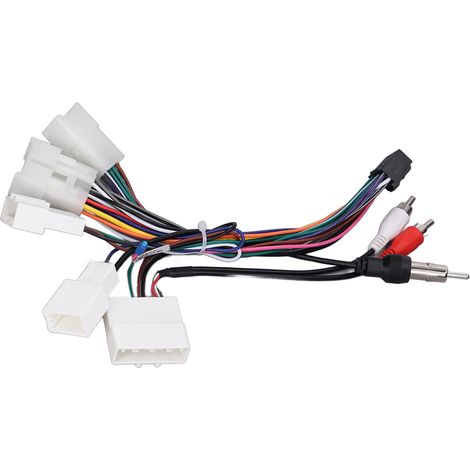 Adaptateur faisceau autoradio stéréo Android avec câble vidéo caméra de recul, connecteur ISO, fil marche arrière, kit d'installation universel (1/5)