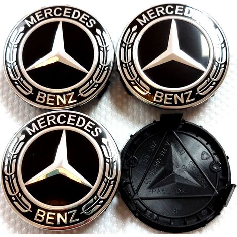 Lot de 4 cache-moyeux de roue Benz, enjoliveurs centraux pour Mercedes-Benz, multicolores (en option)