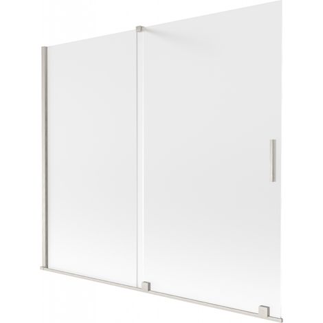 Mexen Velar Duschabtrennung 2-flügelig schiebbar 180 x 150 cm, matt, gebürstetes Nickel - 896-180-000-31-97 (1/2)