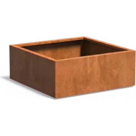 Adezz Pflanzgefäß Carrez Standard Quadrat aus Corten-Stahl Pflanzkübel Größe 100x100x40 cm (1/2)