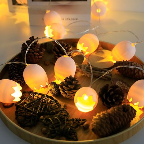 Oster-LED-Lichterkette – 20 warmweiße Lichter, 3 Meter, Batterien enthalten, Design mit zerbrochenem Ei, Dauerlicht, ideal für drinnen und draußen-lsw