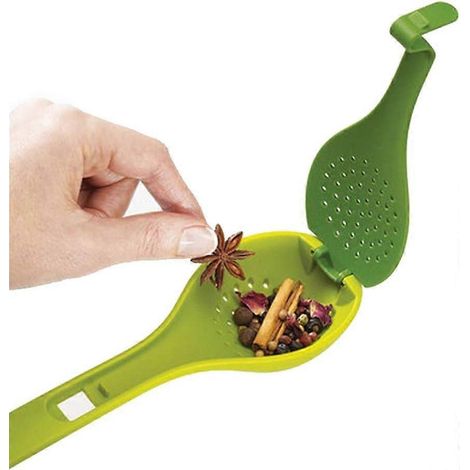 Cuillère de cuisine générique, durable et professionnelle, avec long manche, pour condiments, soupes, porridges, épices et filtres. Multi-usages. (1/5)
