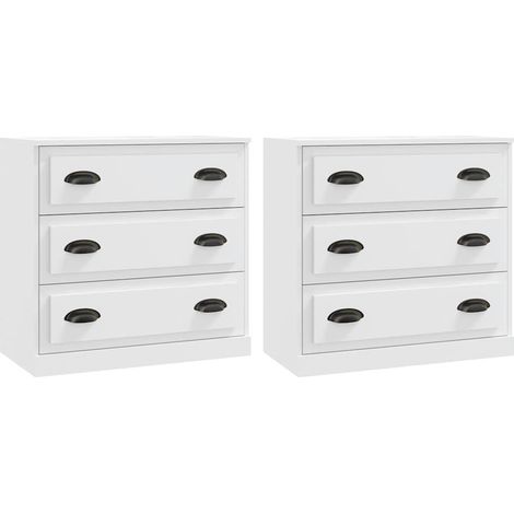 Maison Exclusive - Credenze 2 pz Bianche in Legno Multistrato (1/5)