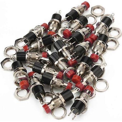 20 micro-interrupteurs à bouton-poussoir momentané marche/arrêt mini AC 125V 7mm (rouge)-Red (1/2)