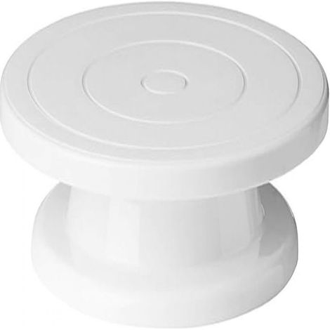 Présentoir à gâteaux, plateau tournant de 28 cm (11 pouces), rotation fluide, idéal pour la cuisson de cupcakes, biscuits et muffins (blanc).