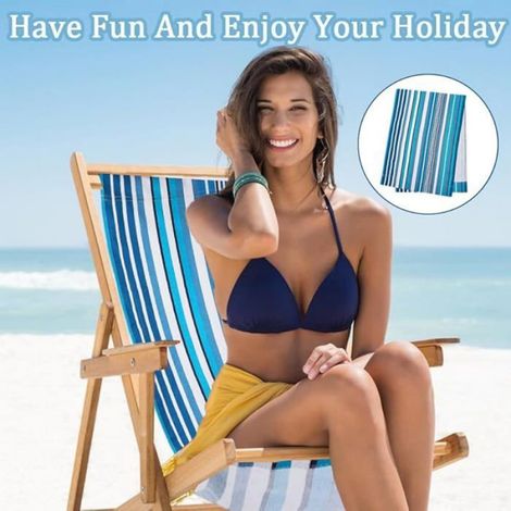 Housse de Remplacement pour Chaise Longue de Plage 120 x 43cm Tissu Cyan Foncé pour Chaises Longues Dark Cyan (1/5)
