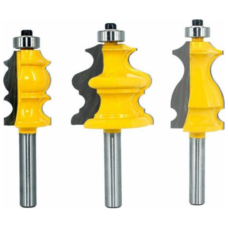 Lot de 3 fraises à défoncer pour moulures architecturales 8 mm (1/5)