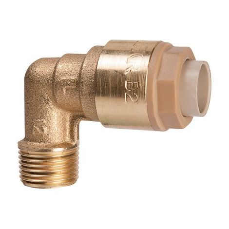 Raccord laiton coudé 90 degrés à emboîtement - M 3/8' - Diamètre 12 mm - Itap-Fit - Itap (1/4)