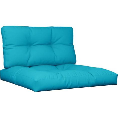 Coussins de palette lot de 2,Coussins d'extérieur turquoise tissu CFW693225 (1/5)