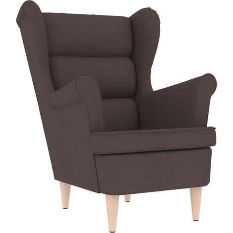 Fauteuil de Salon,Chaise,Fauteuil marron foncé 74x84x100 cm tissu CFW383517 (1/5)