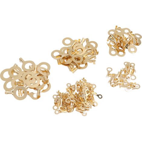Lot de 150 cosses à sertir en laiton, anneaux électriques M3-M10 avec coffret de rangement, assortiment de connecteurs pour câbles (1/5)