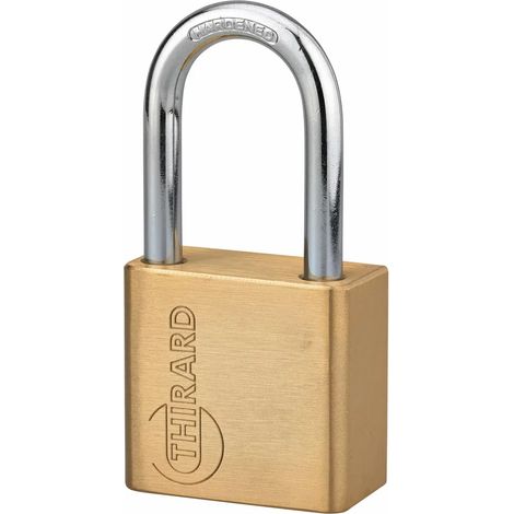 THIRARD - Cadenas CP 50mm, sans cylindre, corps laiton, anse acier cémenté. (1/5)