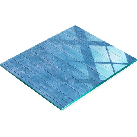 Tabla de cocina de vidrio duradera y elegante con diseño de madera de 60x52 cm. (1/5)